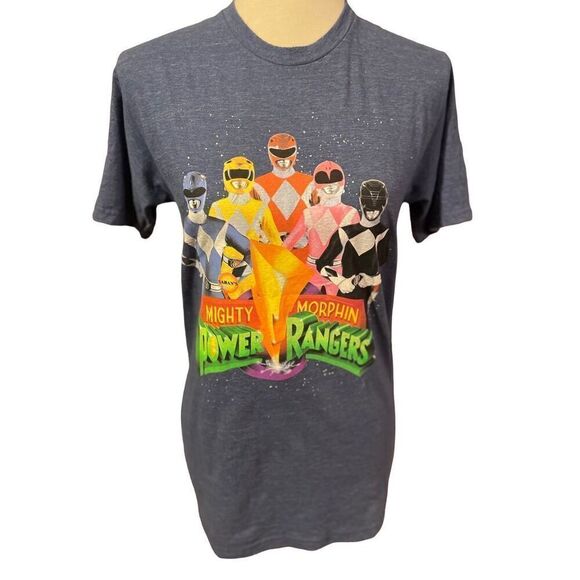 Power Rangers Graphic T-shirt Short Sleeve Tee Mighty Morphin Gray Small (Junior - Picture 5 of 7